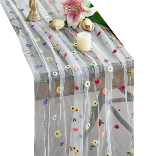 Genähte Leinenstile Tischdecke Multicolor Stickerei Sturdes Polyester Home Dining Accent Buntes Spitzen Tisch Läufer Genähte Leinenstile Tischdecke Multicolor Stickerei Sturdes Polyester Home Dining Accent Buntes Spitzen Tisch Läufer von SELVFZ