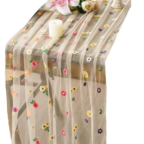 Genähte Leinenstile Tischdecke Multicolor Stickerei Sturdes Polyester Home Dining Accent Buntes Spitzen Tisch Läufer Genähte Leinenstile Tischdecke Multicolor Stickerei Sturdes Polyester Home Dining Accent Buntes Spitzen Tisch Läufer von SELVFZ
