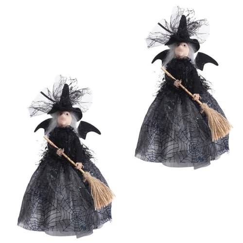 Halloween Witch Tree Toppers Dekorationen Hexenpuppe Mit Spiders Webkleid Und Fledermausflügel Tabletop Orament Home Decors Halloween Ornamente von SELVFZ
