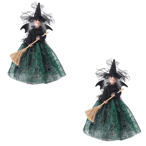 Halloween Witch Tree Toppers Dekorationen Hexenpuppe Mit Spiders Webkleid Und Fledermausflügel Tabletop Orament Home Decors Halloween Ornamente von SELVFZ