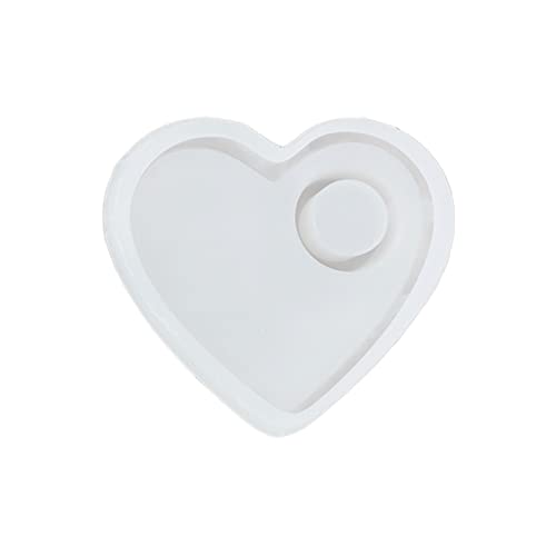Harzkerzenhalter Silikonform Herz Teelicht Harzform Kerzensepoxidgussform Für Diyjewelry Box Home Decern Tablettform Silikon Mit Diamantbodenschalenformen Für Epoxidharz/Harz von SELVFZ