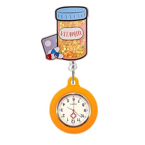 Liquid Sand Nurse Badge Mit Uhren Pocket Clip Retractable Kartenorganisator Für Gesundheitspersonal Krankenschwester Arbeit von SELVFZ