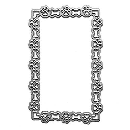 Rechteck Hundepfoten Bonet Metal Schnittstürme Stencil Scrapbooking Album Stamp Paper Card Form Präge Dekoration Metallstirme Für Papierhandwerk & Kartenherstellung von SELVFZ