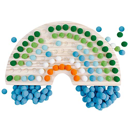 SELVFZ Regenbogen Puzzle Spielzeug Zusammengebautes Farbsortierblock Logarithmischer Vorschulpädagogik Puzzlespielzeug Für Kinder Epoxidharz Pigment Blau von SELVFZ