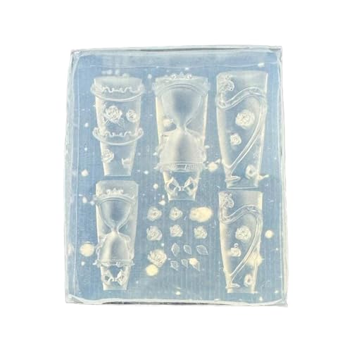 Rose Hourglass Silicon Nails Art Form Für Wiederverwendbare Schnitzen Und Blumenhandwerksdesigns Wiederverwendbare Nagelkunstvorlage Mit Rosenmuster von SELVFZ