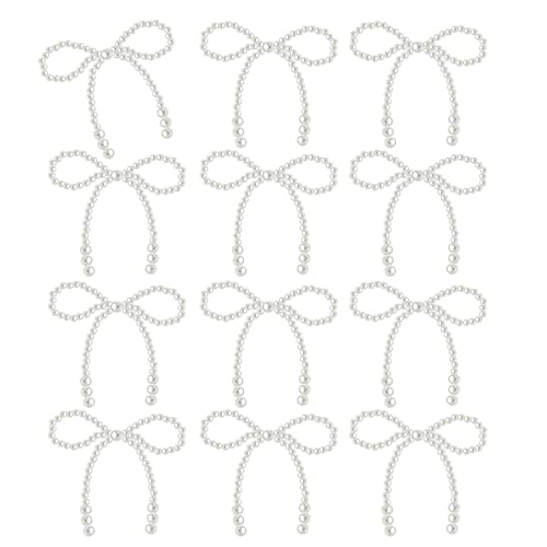 SELVFZ 12pcs Imitation Perlen Bowknot Kuchen Dekorationen Für Hochzeit Jubiläum Babypartys Geburtstag Party Kuchen Top Display Perlen Bowknot Ornament Zum Feiern von SELVFZ