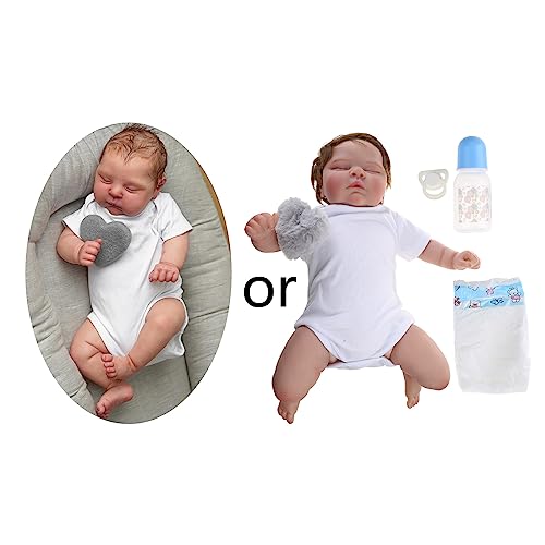 SELVFZ 19-Zoll Puppen Boren Baby Mädchen Realistische Ganzkörper Weiße Haut Mädchen Für Kinderalter Mit Kleidung Outfit Schlafpuppe Für Neugeborene Mädchen von SELVFZ