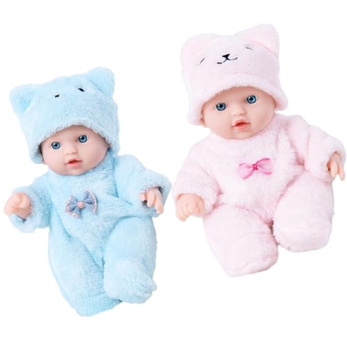 SELVFZ 2pcs Realistische Wiedergeborene Puppen Für Sammler Silicone Babyfiguren Mit Plüschbären Kleidung Outfits Säuglingsspielzeug SELVFZ 2pcs Realistische Wiedergeborene Puppen Für Sammler Silicone Babyfiguren Mit Plüschbären Kleidung Outfits Säuglingsspielzeug von SELVFZ