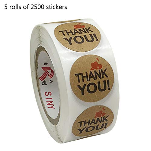 SELVFZ 500/2500pcs Vielen Dank Auf Aufkleber Seal Labels Für Hochzeitsbevorzugungen Stationery Sticker Roll Aufkleber von SELVFZ