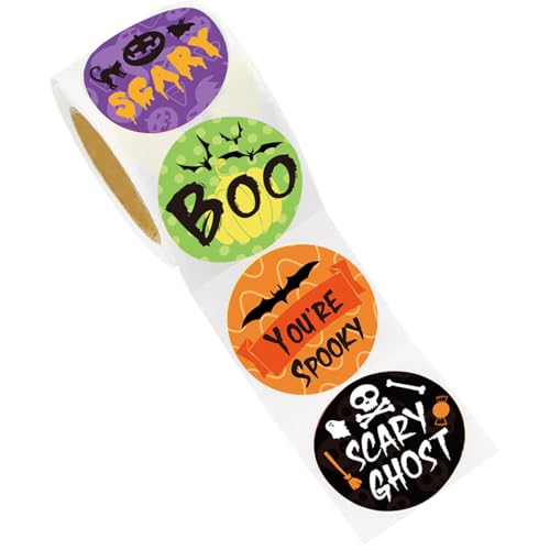 SELVFZ 500pcs/Roll Halloween Candy Back Bag Aufkleber Dekorative Verschluss Verschluss von SELVFZ