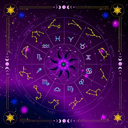 SELVFZ 60x60cm Tarot Tisch Stoff Metaphysical Brettspiel Mat Pendulum Divination Tischdecke Brettspielkartenpolster Konstellation Tischdecke Diskut von SELVFZ