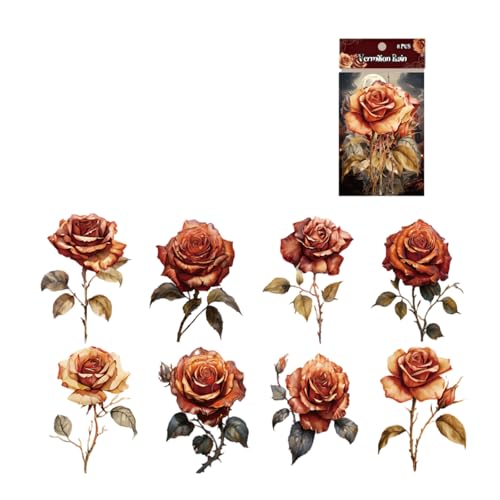 SELVFZ 8 PCs Farbenfrohe Rosenaufkleber Für Journaling Und Kreative Projekte Fenster Stoßstange Laptop Telefonzubehör SELVFZ 8 PCs Farbenfrohe Rosenaufkleber Für Journaling Und Kreative Projekte Fenster Stoßstange Laptop Telefonzubehör von SELVFZ