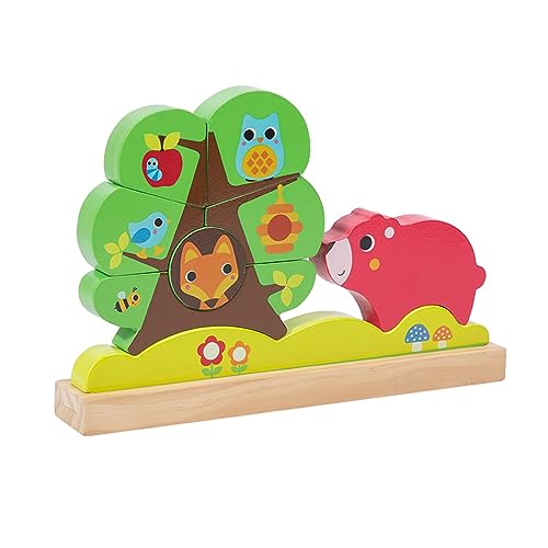SELVFZ Bunte Holzblöcke Playset Für 3 Jahre Alte Spielzeugmagnetpuzzle Set Stapelbaumgeschenke Party Liefert Einfache Grip Blocks von SELVFZ