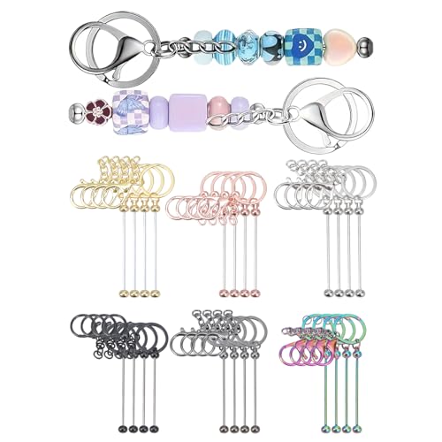 SELVFZ Craft Project Schlüsselbund Kits Mit Leeren Schlüsselbundstreifen Perlen Schlüsselketten Crafting Kits Für Die Herstellung des Handwerksanhängers von SELVFZ