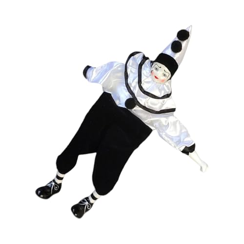 SELVFZ Dekorative Harlequin 16 Zoll Porzellanpuppe Für Valentinstagdekoration Ornament Für Hochzeiten Jubiläen Wurkliche Clown Schreibtisch Dekore Mit Flexiblen Füßen von SELVFZ