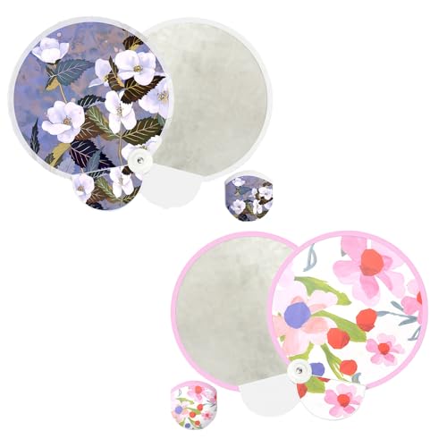 SELVFZ Elegante Faltbare Handfans Französische Malerei Runde Handheld Fans Für Reiseveranstaltung Outdoor Indoor Partydekorationen Handheld Folding Fans Für Frauen von SELVFZ