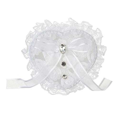 SELVFZ Elegante Spitzenschleppringe Herzformbox Für Hochzeit Schmuckausstellung Formelle Anlässe Fingerring Organisatoren Fall Herz Schmuckschatulle von SELVFZ