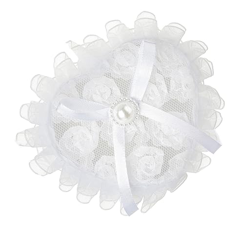 SELVFZ Elegante Spitzenschleppringe Herzformbox Für Hochzeit Schmuckausstellung Formelle Anlässe Fingerring Organisatoren Fall Herz Schmuckschatulle von SELVFZ