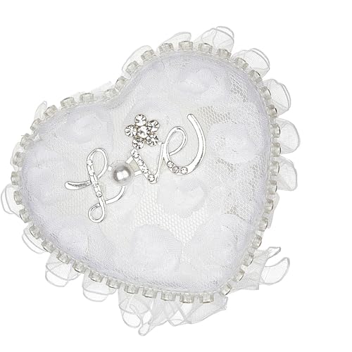 SELVFZ Elegante Spitzenschleppringe Herzformbox Für Hochzeit Schmuckausstellung Formelle Anlässe Fingerring Organisatoren Fall Herz Schmuckschatulle von SELVFZ