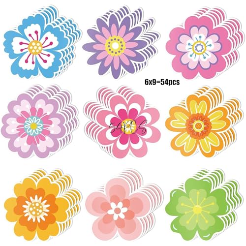SELVFZ Frühling Farbenfrohe Blumenbulletin Bretter Dekorationen Doppelseitig Druckausschnitte Papierwand Ohne Werkzeug Bedarf Blumenausschnitte Wandaufkleber von SELVFZ