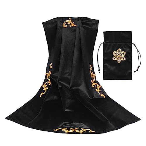 SELVFZ Göttisch Tischdecke Mit Tarot Beutel Tasche Nordische Metaphysische Stoffkarten Brettspiel Tisch Cover Card Matte Tarot Karte Tischdecke Tarot Tischtuch Zum Lesen Von Quadratmerat von SELVFZ