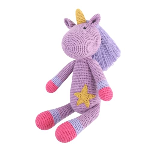 SELVFZ Häket Einhornbabypuppe Süße Ausgestopfte Tierische Handgefertigte Hasen Beruhigende Spielzeug Neugeborene Schlafhilfe Geschenk Fotografie Requisite von SELVFZ