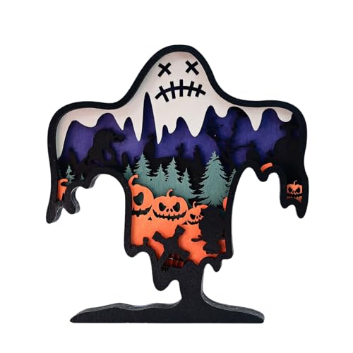 SELVFZ Halloween Decoration Innengeister Geistertischschild Kürbisse Tisch Mittelstücke Für Urlaub Desk Stufe Tray Party Decors Freistehende Tischplatten Mittelstücke von SELVFZ