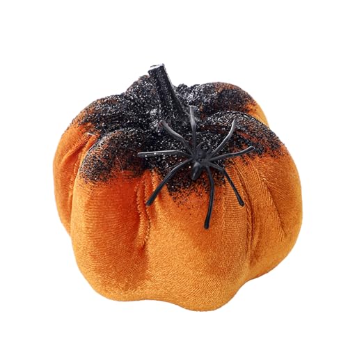 SELVFZ Halloween Kürbisdekorationen Spinnen Figur Skulpturen Orament Dekorative Kürbisse Tisch Mittelstücke Geschenk Innenhälfte Halloween Dekorationen von SELVFZ