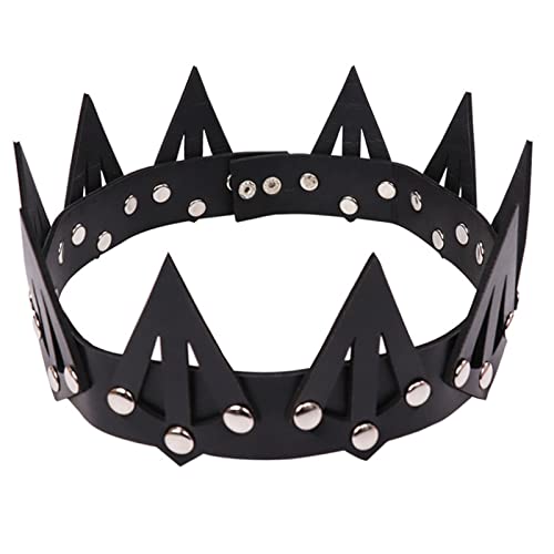 SELVFZ Halloween Leder Mit Crown Gothic Queen Bühnenperformance Kopfschmuck Cosplay Kostüm Tanzparty SELVFZ Halloween Leder Mit Crown Gothic Queen Bühnenperformance Kopfschmuck Cosplay Kostüm Tanzparty von SELVFZ