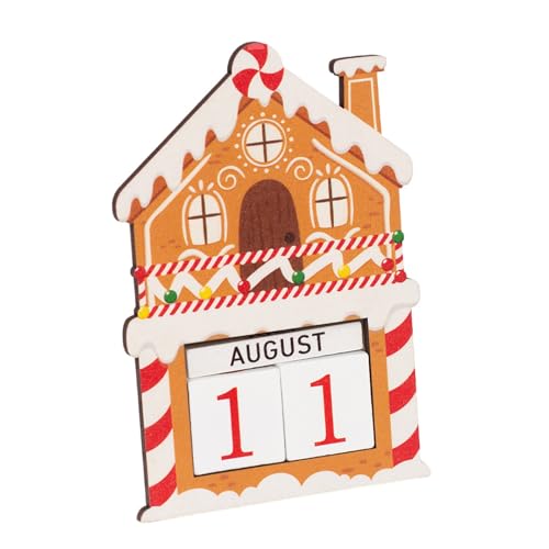 SELVFZ Handgefertigter Holz Weihnachtsfest Countdown Kalender Mit Nummerierten Fliesen Familienurlaubsaktivität Für Heimregal Holz Adventskalender Dekoration von SELVFZ