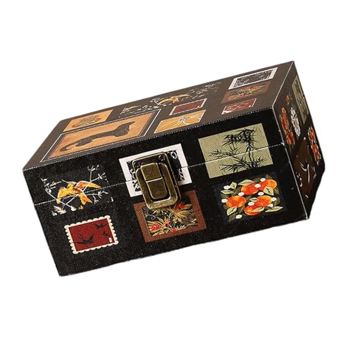 SELVFZ Holzschmuck Aufbewahrungsbox Kleines Design Mit Verschluss Die Organisatoren Perfekt Für Ohrringe Halsketten Ringe Holzkiste von SELVFZ