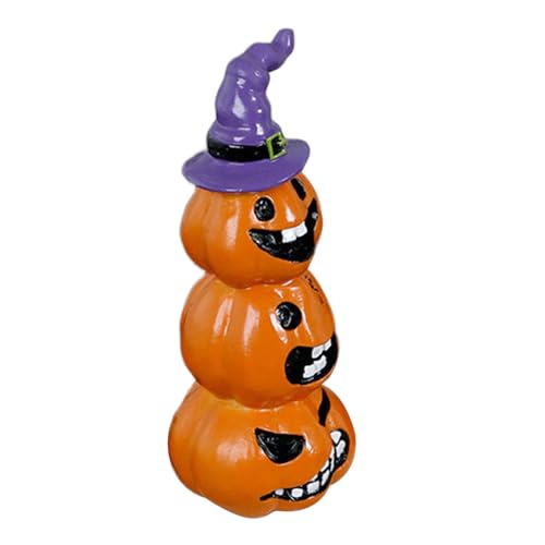 SELVFZ Horror Lächelnd Grinsharz Halloween Home Tisch Herzstück Dunkle Ästhetik Halloween Kürbisdekoration von SELVFZ