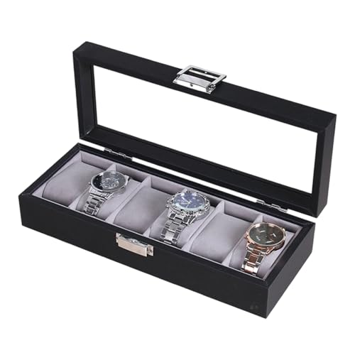 SELVFZ Lederwache Schmuckschatulle Hülle Mit Verstärkter Metallhardware Mehrfachschicht Aufbewahrung Für Armbänder Geräte Premium Lederglas Uhrenschuhhülle Hülle von SELVFZ