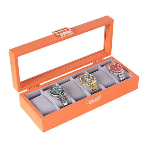 SELVFZ Lederwache Schmuckschatulle Hülle Mit Verstärkter Metallhardware Mehrfachschicht Aufbewahrung Für Armbänder Geräte Premium Lederglas Uhrenschuhhülle Hülle von SELVFZ