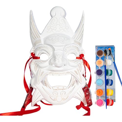 SELVFZ Maskerade Maske Mit Farbe Mit 12 Farben Acrylfarbe Farbe Und Pinsel Unbemalte Maskeradenmaske Für Kid Adult Cosplay SELVFZ Maskerade Maske Mit Farbe Mit 12 Farben Acrylfarbe Farbe Und Pinsel Unbemalte Maskeradenmaske Für Kid Adult Cosplay von SELVFZ