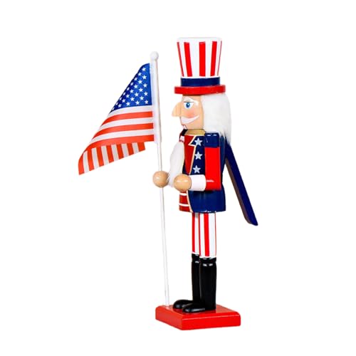 SELVFZ Nussknacker Soldierstatue Mit Amerika Flagge Independence Day Holz Patriotische Figur Ornament Für Tischregal Display Amerikanische Flaggen Nussknacker SELVFZ Nussknacker Soldierstatue Mit Amerika Flagge Independence Day Holz Patriotische Figur Ornament Für Tischregal Display Amerikanische Flaggen Nussknacker von SELVFZ