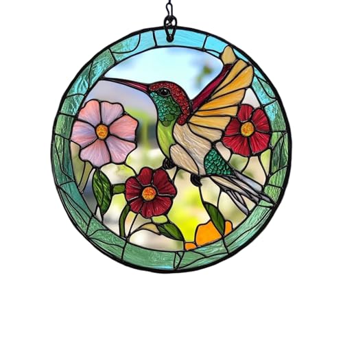 SELVFZ Shatter Resistant Hummingbird Dekoration Buntes Acrylvogel Skulpturen Geschenk Für Weihnachten Thanksgiving Muttertag Hummingbird Hängende Handwerksgeschenk von SELVFZ