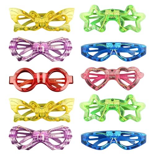 SELVFZ Tanzshow Blinkende Brille Für Kinder Erwachsene LED Konzertbrillen Für Party Brillen Mit Dynamischer Beleuchtung 10pcs von SELVFZ