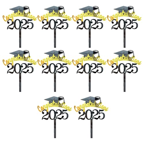 Set Von 10 Junggesellenhut Kuchen Metallic Paper Graduation Hutkuchen Dekorationen Für Dessert Abschlussfeier Liefert Acryl von SELVFZ