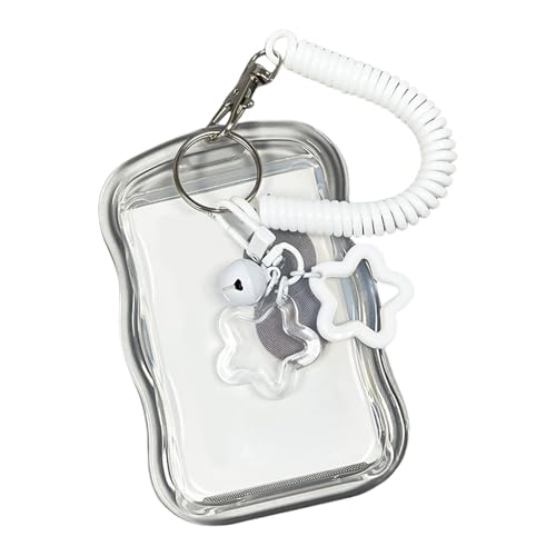 Star Charm Card Holder Mit Spring String Kreditkarte Ärmel Klare Wasserfeste Ärmel Klarer Schutzpraxis Aufbewahrung von SELVFZ