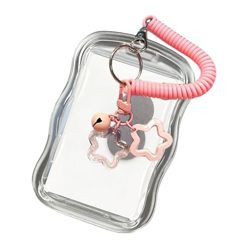Star Charm Card Holder Mit Spring String Kreditkarte Ärmel Klare Wasserfeste Ärmel Klarer Schutzpraxis Aufbewahrung von SELVFZ