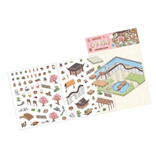 Szenenaufkleber Chinesische Stile Landschaft Aufkleber Retro Courtyard Hand Account Beschriftungen Journaling Supplies Szene Chinese Stil Landschaft Retro Courtyard Scrapbook von SELVFZ