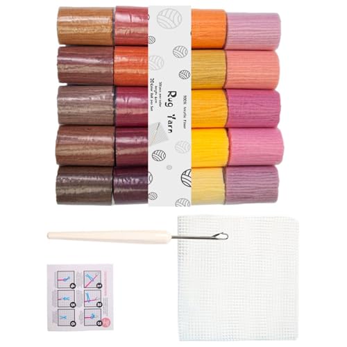 Teppichherstellung Vorräte Mit 20 Farben Acrylgarn Netto Stoff Haken Häkelnadel Für Stickereien Acryl Stickfaden Set Teppichherstellung Vorräte Mit 20 Farben Acrylgarn Netto Stoff Haken Häkelnadel Für Stickereien Acryl Stickfaden Set von SELVFZ