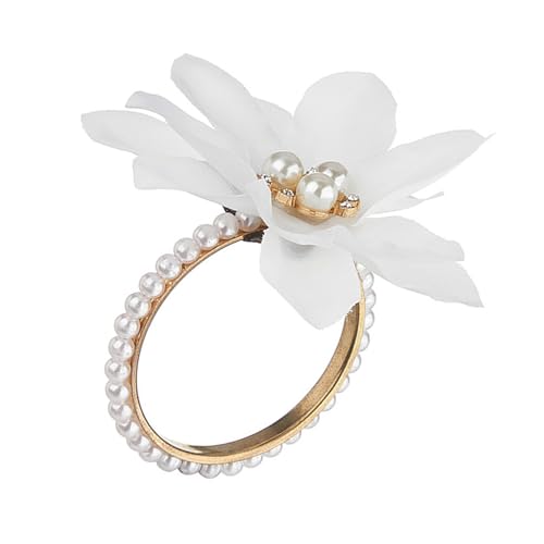 Vielseitige Hochzeitsservietten Ringe Tüll Lotusse Mit Perlenlegierstruktur Für Und Hotel Nutzung Eleganter Blumen Serviette Clip. von SELVFZ