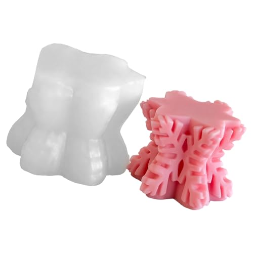 Weihnachten Silikonformen Schneeflockensäule Kerze Epoxidharz Formen Handgefertigte Gussteile Schimmelpilze Formen Weihnachtsimpilze Silikonform Schneeflocken Säule Kerzenpflaster Gießen von SELVFZ