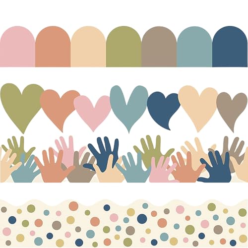 80pcs Border Tric Für Bulletin Board Notizen Board Klassenzimmer Chalkboard Dekoration Herz Buntes Grenzvertreter Klassenzimmer Dekorationen von SELiLe