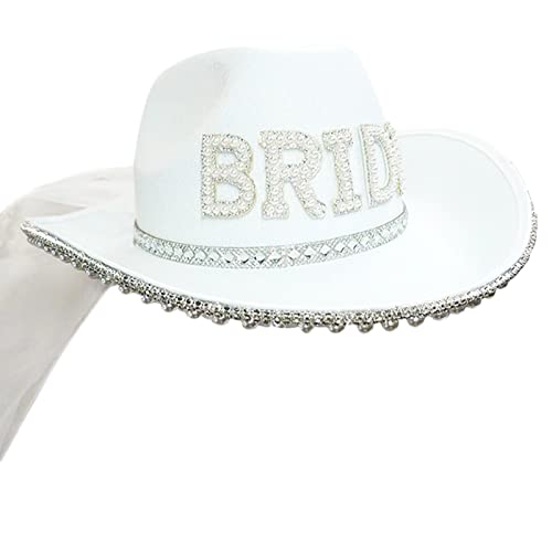 Cowboyhut für die Braut, Junggesellinnenabschied, Brauthut, Cowgirl-Hut, Brautparty-Hut, Brautparty, zukünftige Braut, für Brautparty von SELiLe