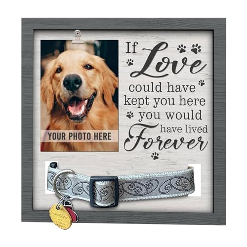 SELiLe Gedenk-Bilderrahmen aus Holz, Geschenk für den Verlust von Hunden, Katzen, Beileidsgeschenk, Hundehalsband, Souvenir, Fotoschild, Hunde-Fotorahmen SELiLe Gedenk-Bilderrahmen aus Holz, Geschenk für den Verlust von Hunden, Katzen, Beileidsgeschenk, Hundehalsband, Souvenir, Fotoschild, Hunde-Fotorahmen von SELiLe