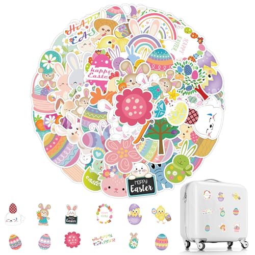 50 Stücke Aufkleber Ostern,Ostersticker,Osteraufkleber,Osterhasen Aufkleber,Aufkleber Ostereier,Hase Osteraufkleber,Osterdeko Aufkleber,Ostereier Und Hasenaufkleber,Ostern Sticker Mit Ostermotiven von SEMINISMAR
