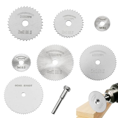 Miniatur Kreissägeblätter,7 Stück Diamant Trennscheiben,Mini Schneidscheiben,Durchmesser 22/25/32/35/44/50/60mm,mit 6mm Schaft Dorn,für Metall,Holz,Fliesen,Glas,Marmor,Kunststoff,Jade Miniatur Kreissägeblätter,7 Stück Diamant Trennscheiben,Mini Schneidscheiben,Durchmesser 22/25/32/35/44/50/60mm,mit 6mm Schaft Dorn,für Metall,Holz,Fliesen,Glas,Marmor,Kunststoff,Jade von SEMINISMAR